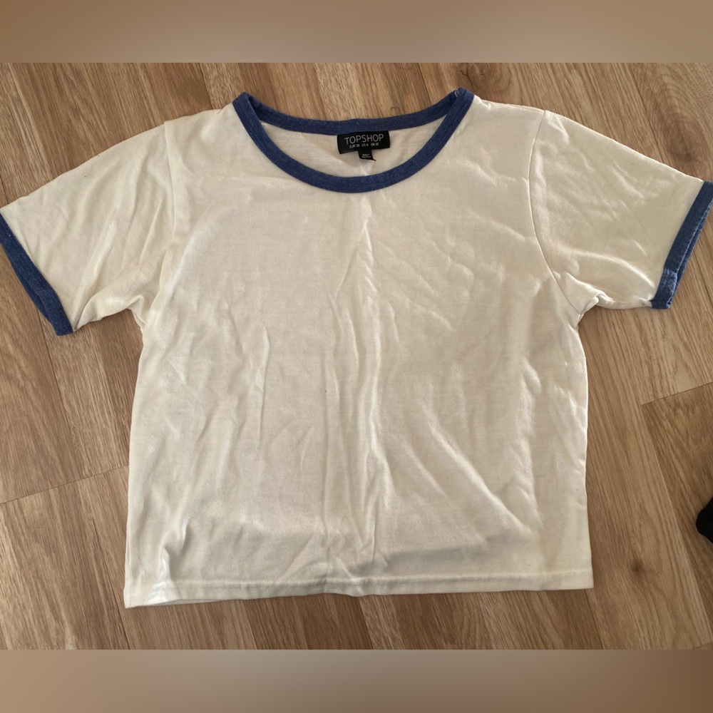 TOPSHOP unisex lightweight cropped baseball tee